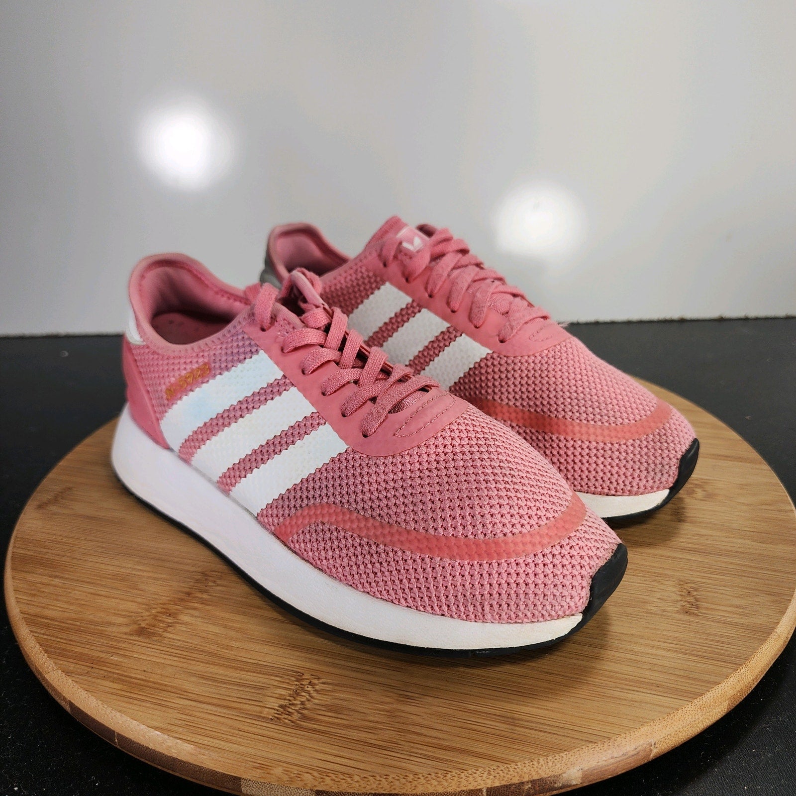 adidas N-5923 Low Sz 4 Big Kids 009592 Pink Mesh Running Casual Sneakers Shoes