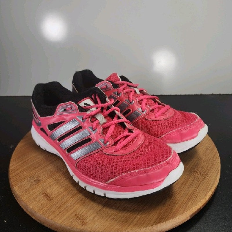 adidas Duramo Low Sz 9 Womens 009017 Pink Silver Black Running Athletic Sneakers