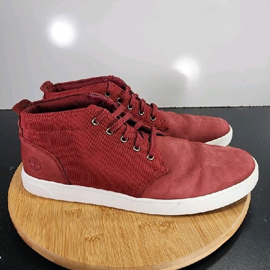 Timberland Davis Mid Sz 11 Mens 009053 Deep Red Leather Chukka Boots