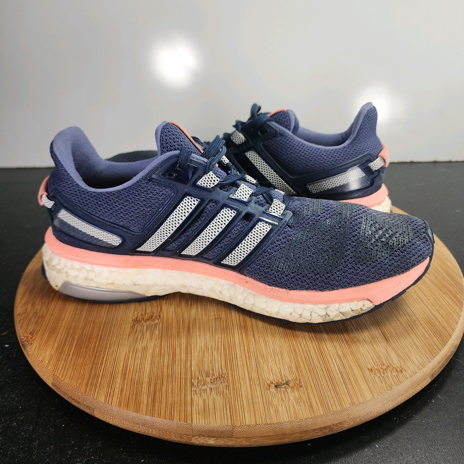 Women's Adidas Energy Boost Low Sz 8 009928 Blue Mesh Running Training Sneakers