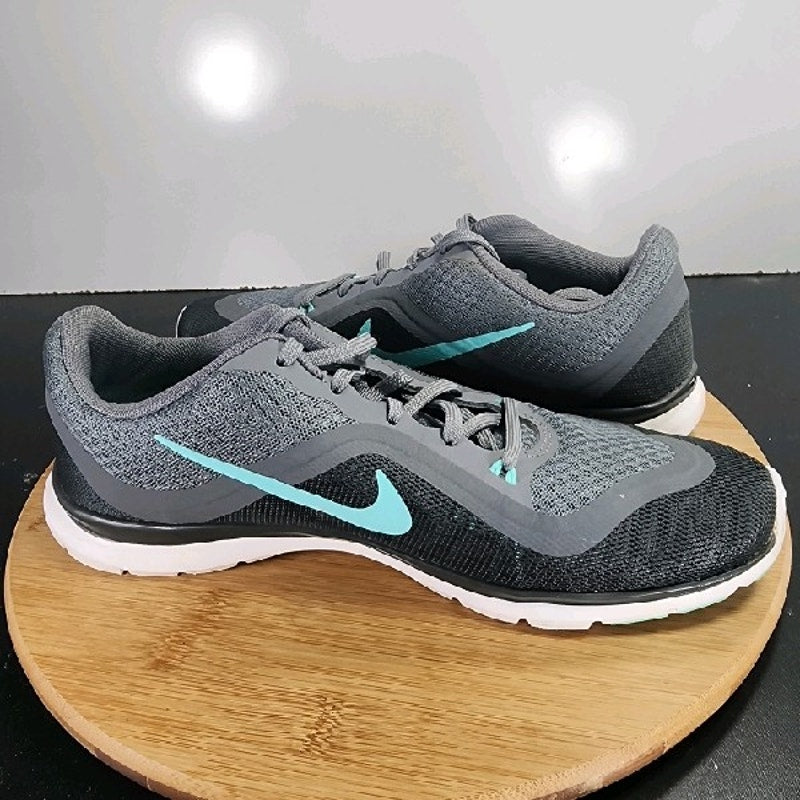 Nike Flex TR 6 Low Sz 10 Womens 009124 Gray Blue Running Training Sneakers Shoes