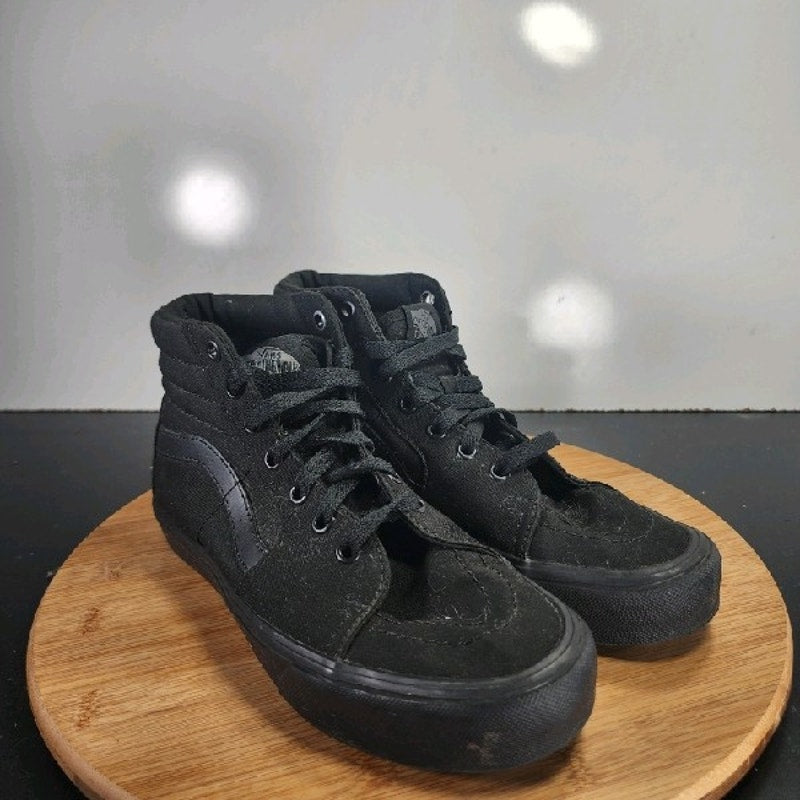 VANS Sk8-High Sz 7.5 Womens 008918 Triple Black Skateboarding Sneakers Shoes