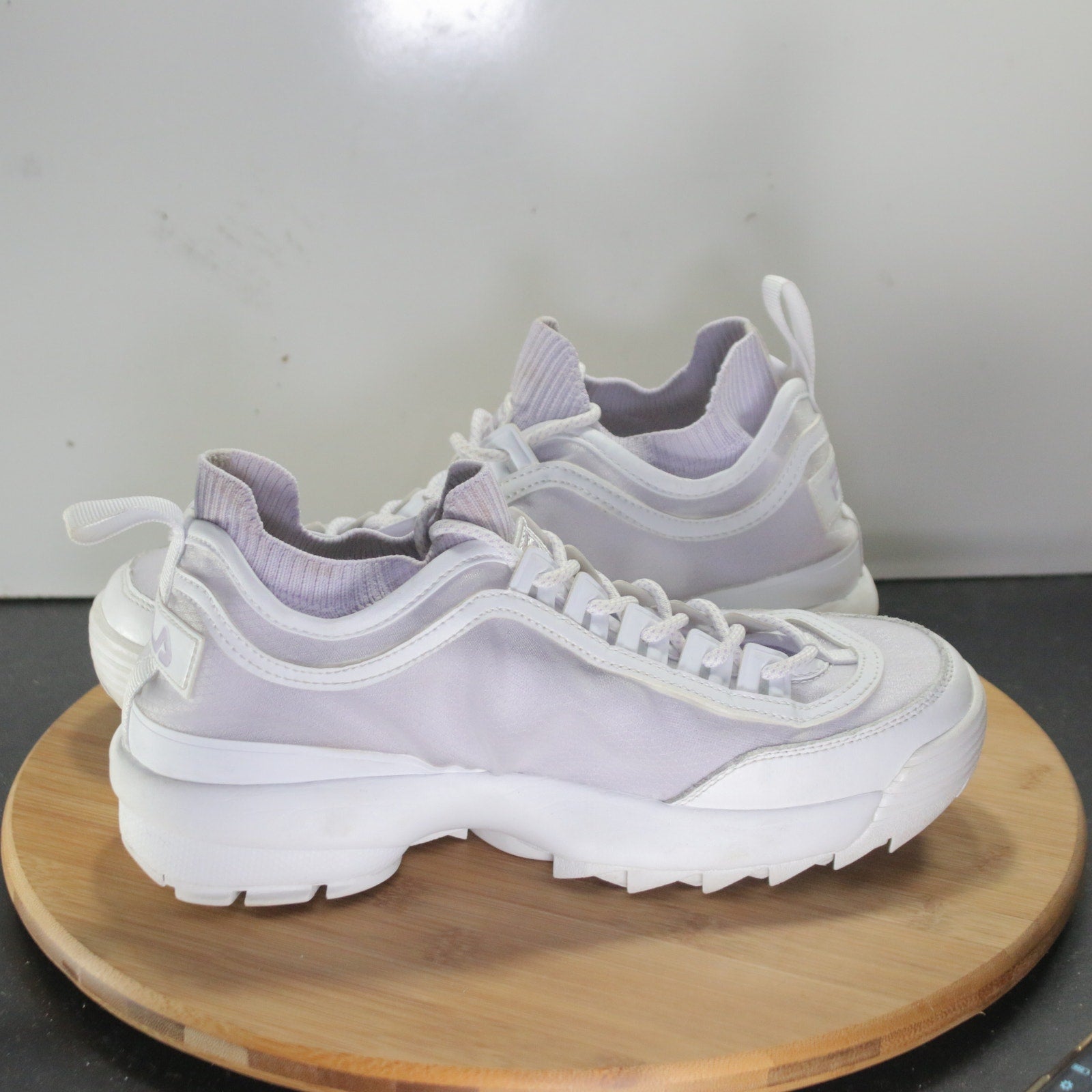 Fila Disruptor II Low Size 8.5 Womens 008199 Clear White Athletic Sneakers Shoes