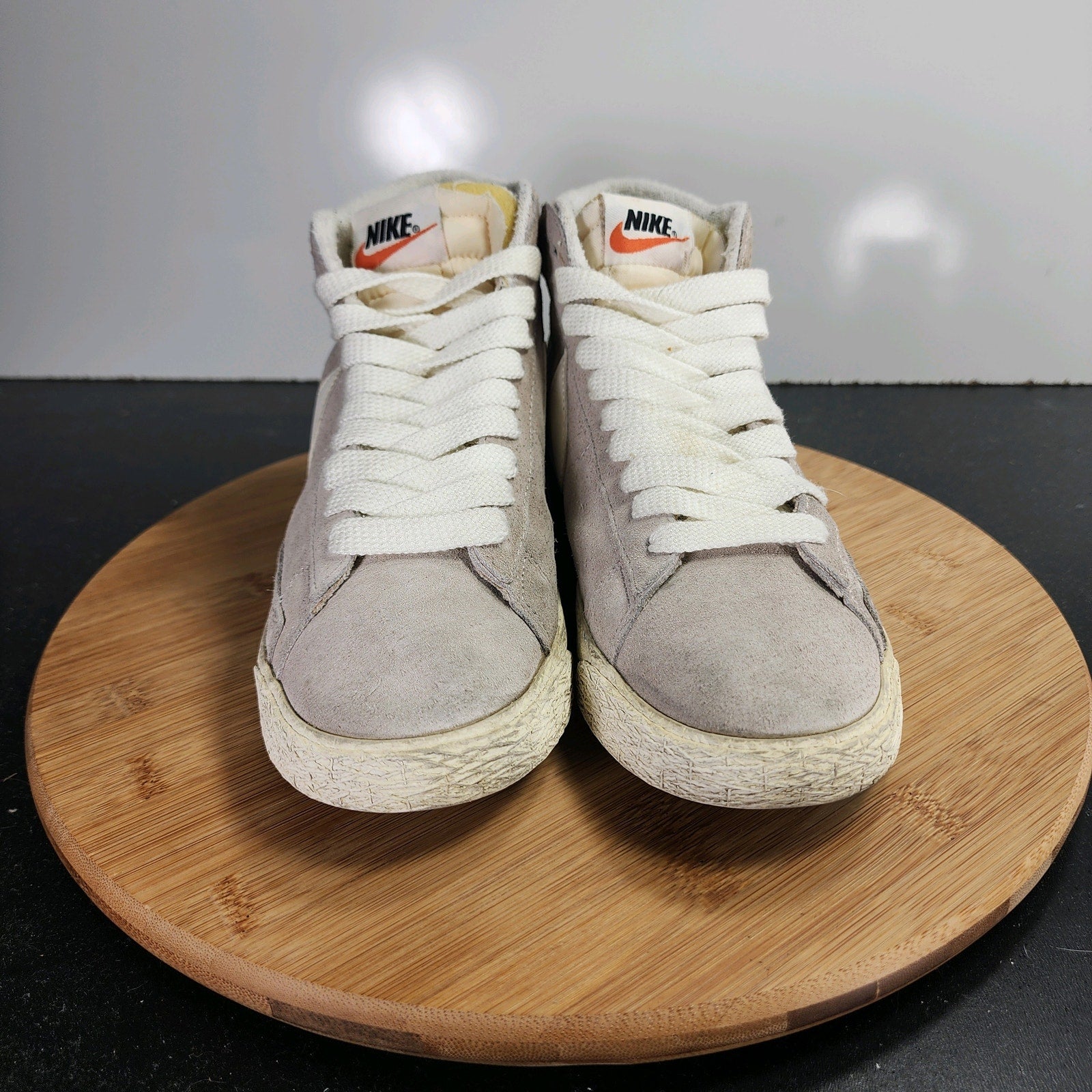 Womens Nike Blazer Mid Sz 7.5 009910 Gray White Suede Casual Sneakers Shoes