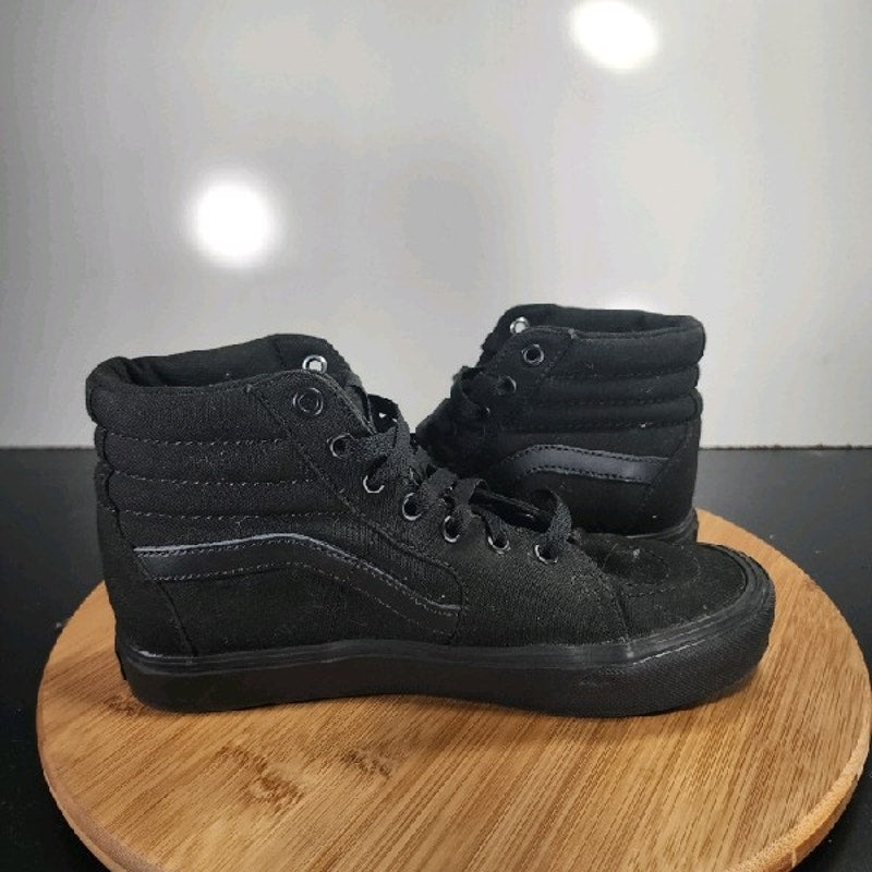 VANS Sk8-High Sz 7.5 Womens 008918 Triple Black Skateboarding Sneakers Shoes