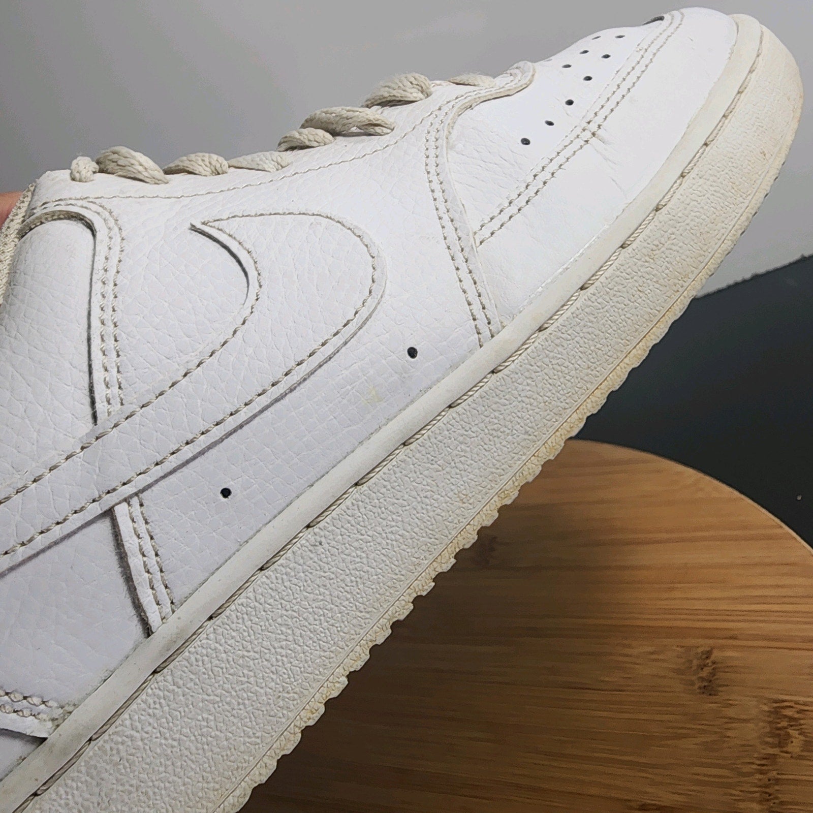 Womens Nike Af1 Air Force 1 Low Sz 8 010109 Triple White Leather Casual Sneakers