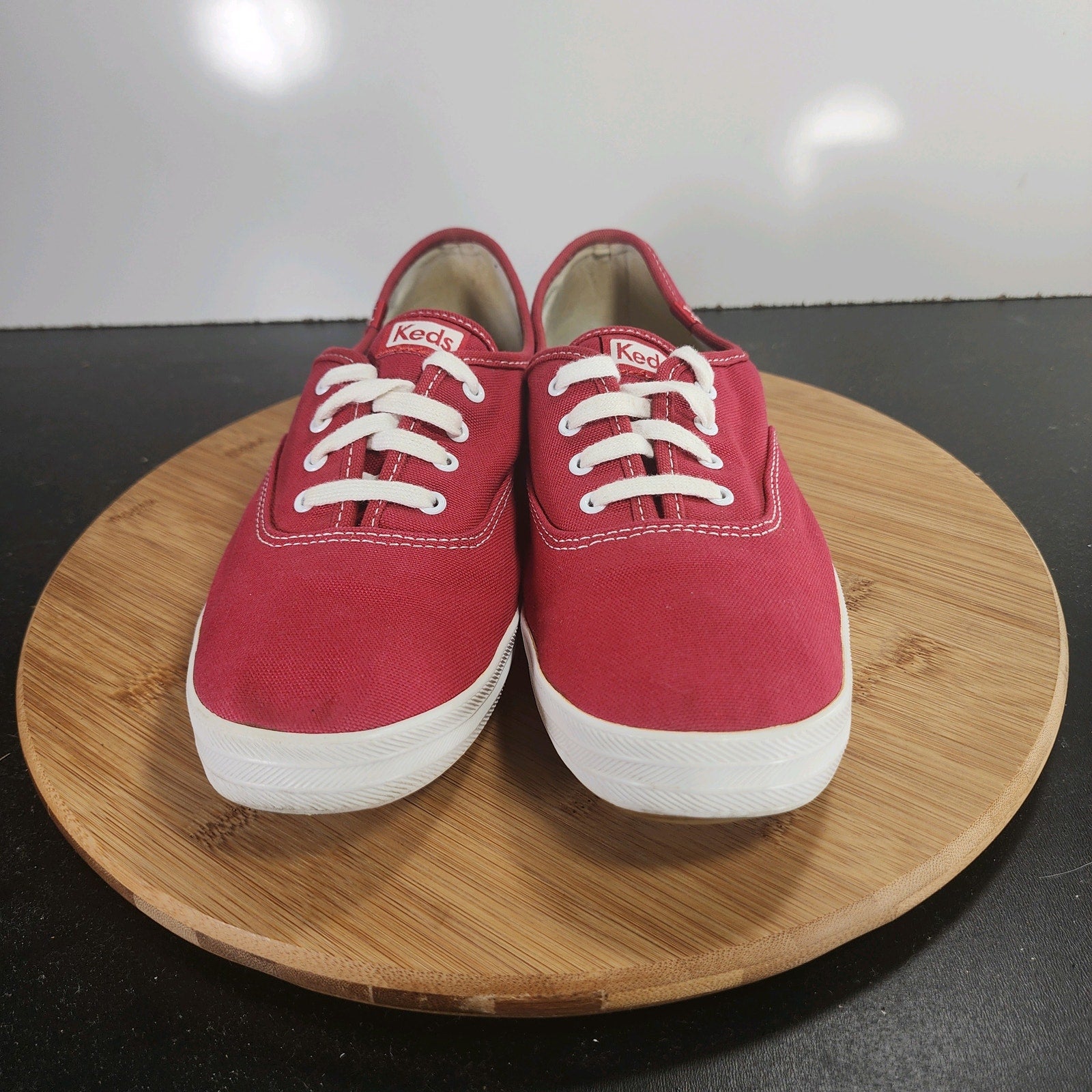 Womens Keds Champion Low Sz 11 009789 Red Canvas Flat Casual Sneakers Shoes