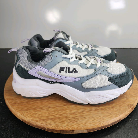 Womens Fila Envizion Low Sz 6.5 009907 White Gray Mesh Running Athletic Sneakers