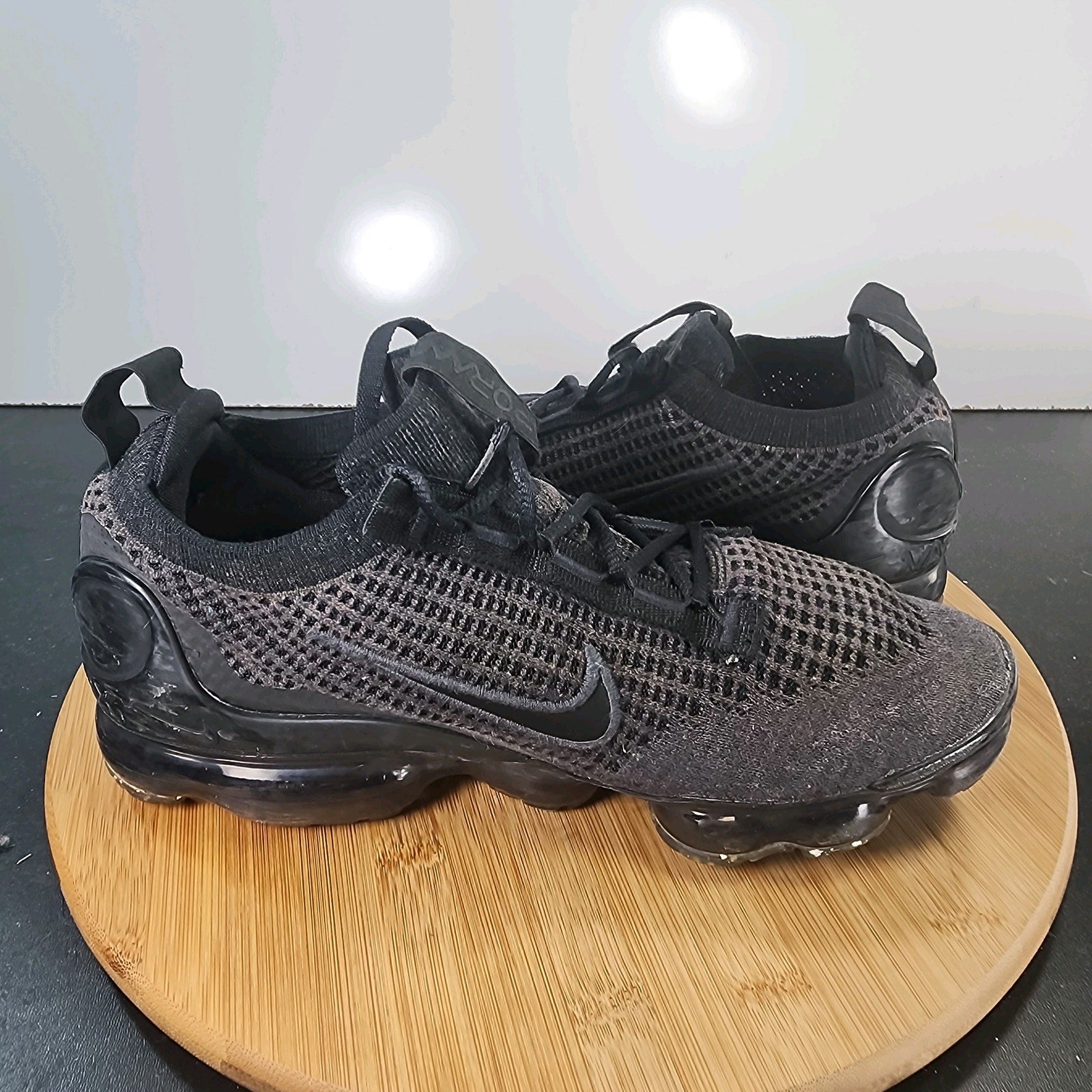 Sz 7Youth Fit 8.5Womens Nike Air VaporMax 010318 Black Flyknit Running Sneakers