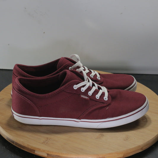 VANS Classic Low Sz 7.5 Womens 008635 Burgundy White Skateboarding Sneakers