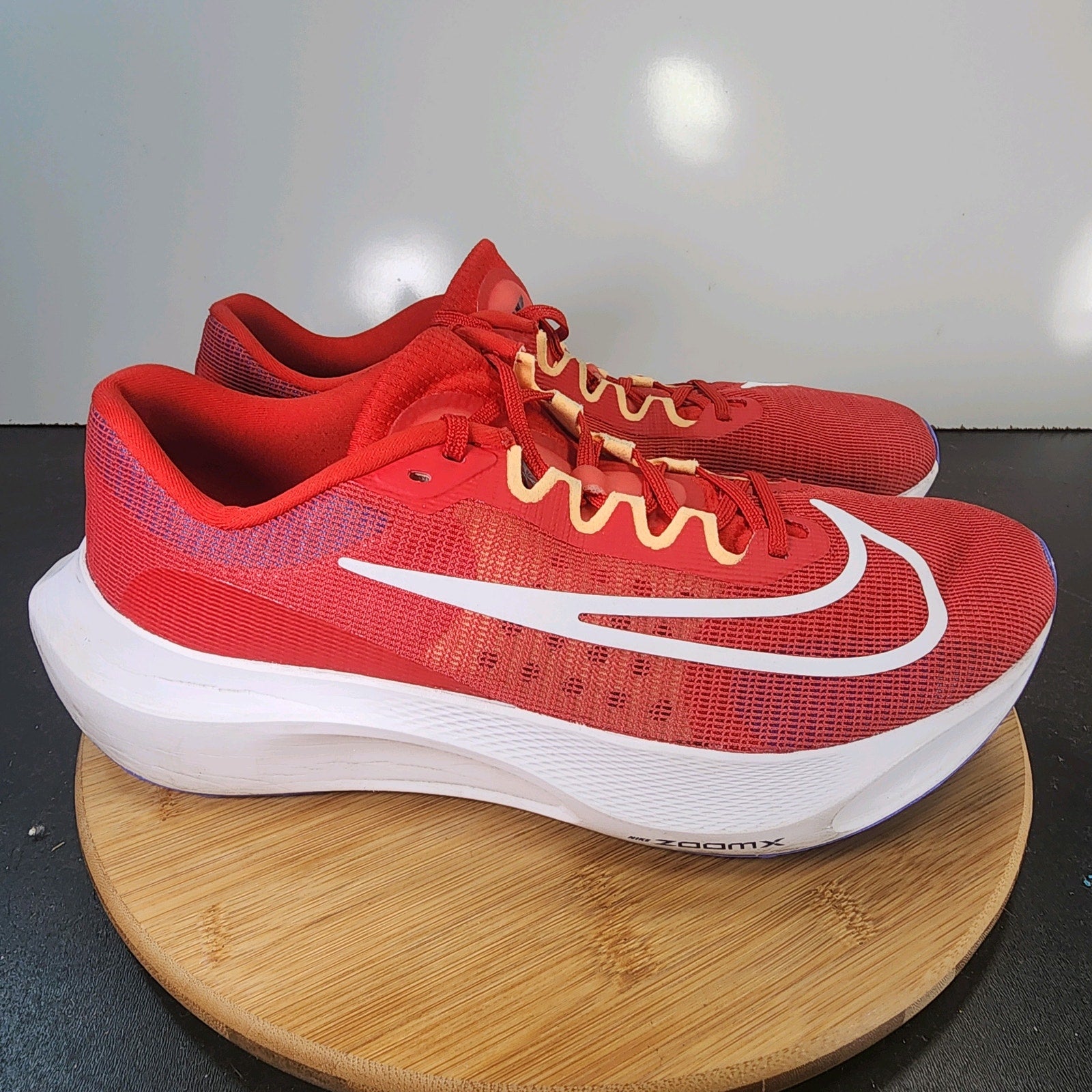 Men's Nike Zoom Fly 5 Low Sz 13 010320 Red White Mesh Running Casual Sneakers