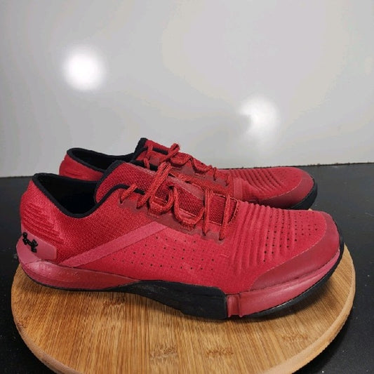 Under Armour TriBase Reign Sz 11 Mens 009004 Red Black Running Trainers Sneakers