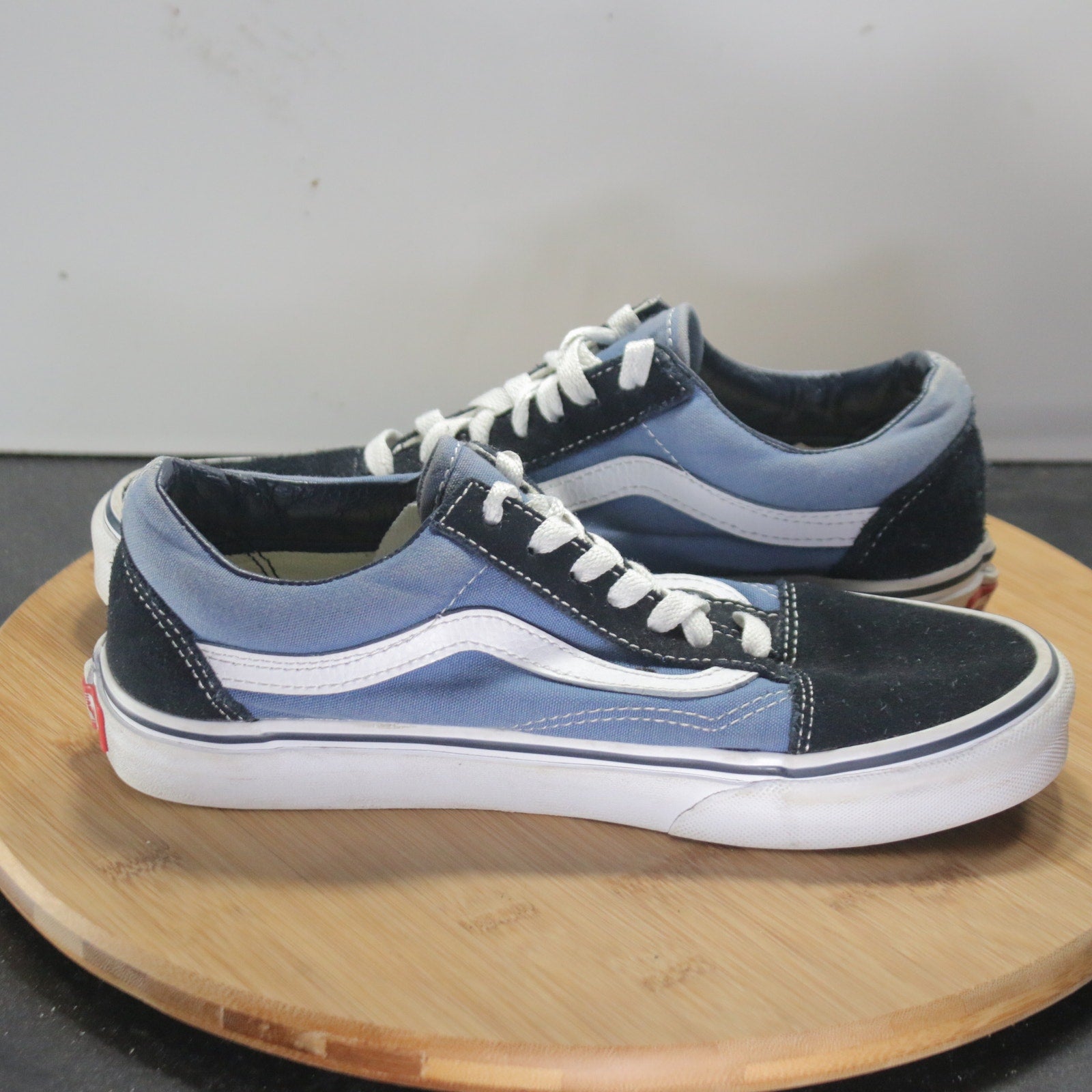 VANS Old Skool Low Size Sz 7.5 Womens 008761 Black Blue White Skating Sneakers