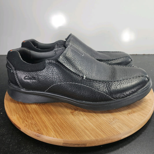 Men's Clarks Cotrell Step Slip On Sz 9.5 009936 Black Leather Comfort Loafers