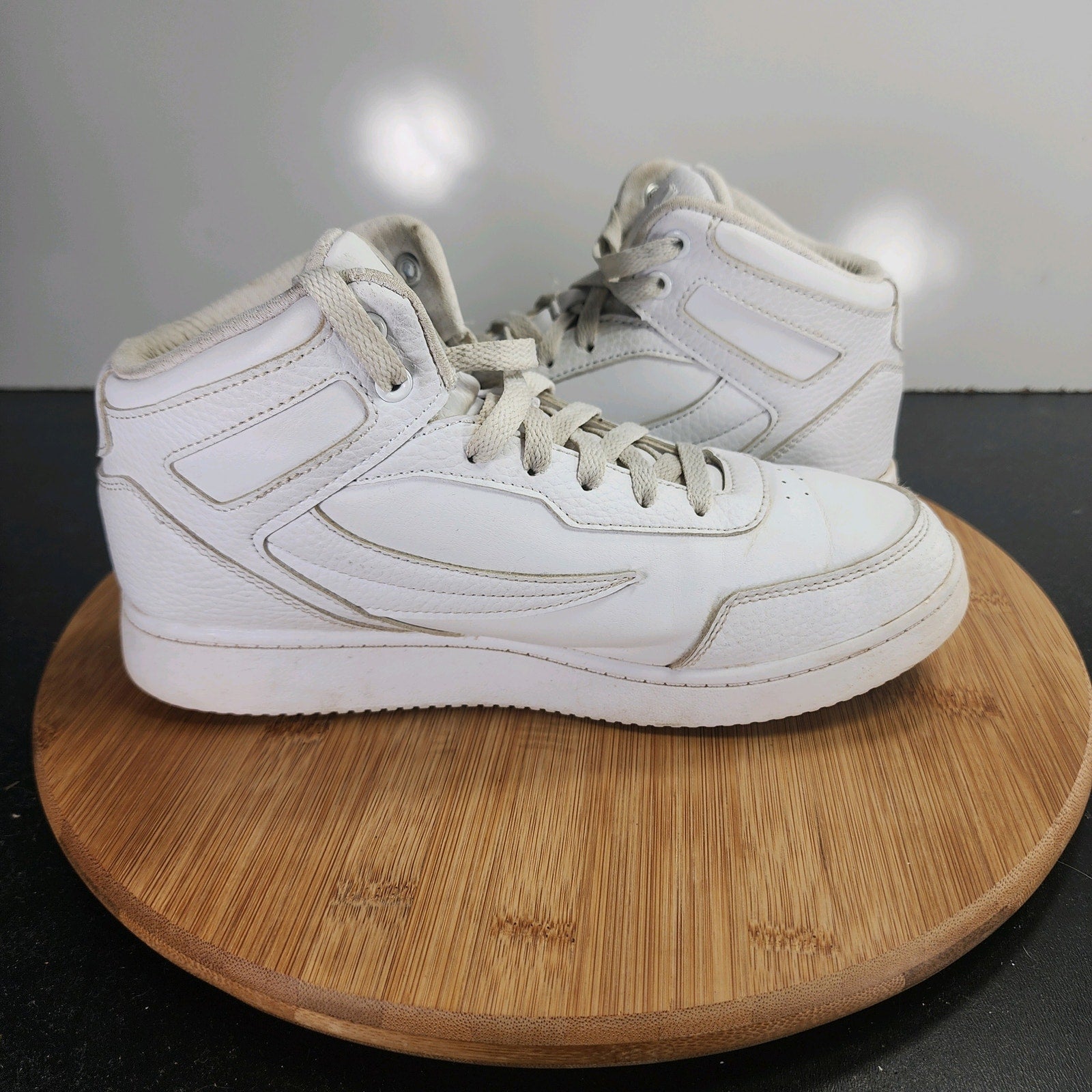 Sz 6Youth Fit 7.5Womens FILA FX-100 Mid 009938 White Leather Basketball Sneakers