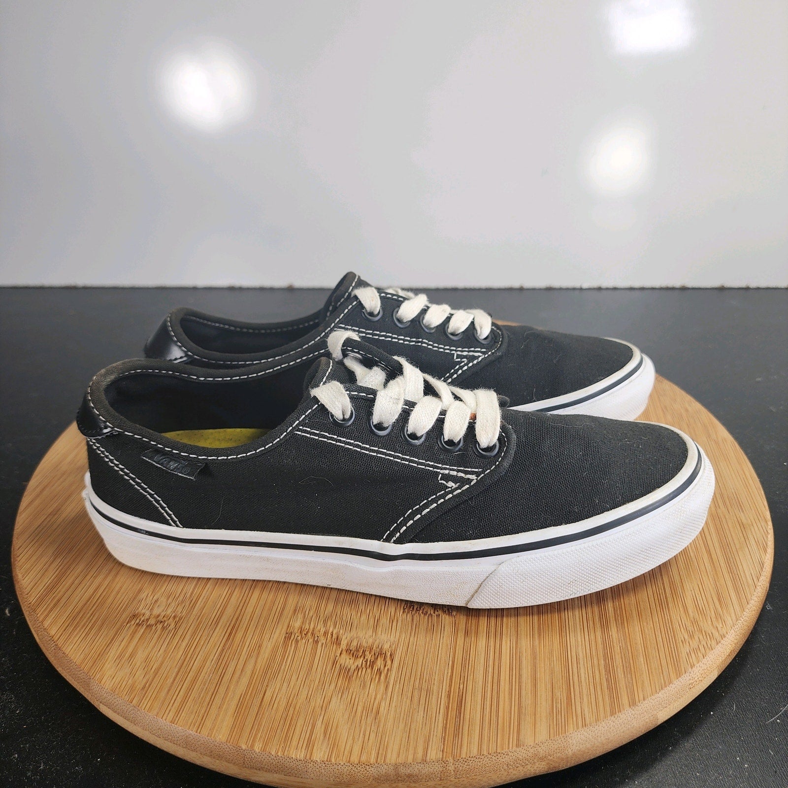 Womens VANS Classic Low Sz 6.5 009847 Black Canvas Skateboarding Sneakers Shoes