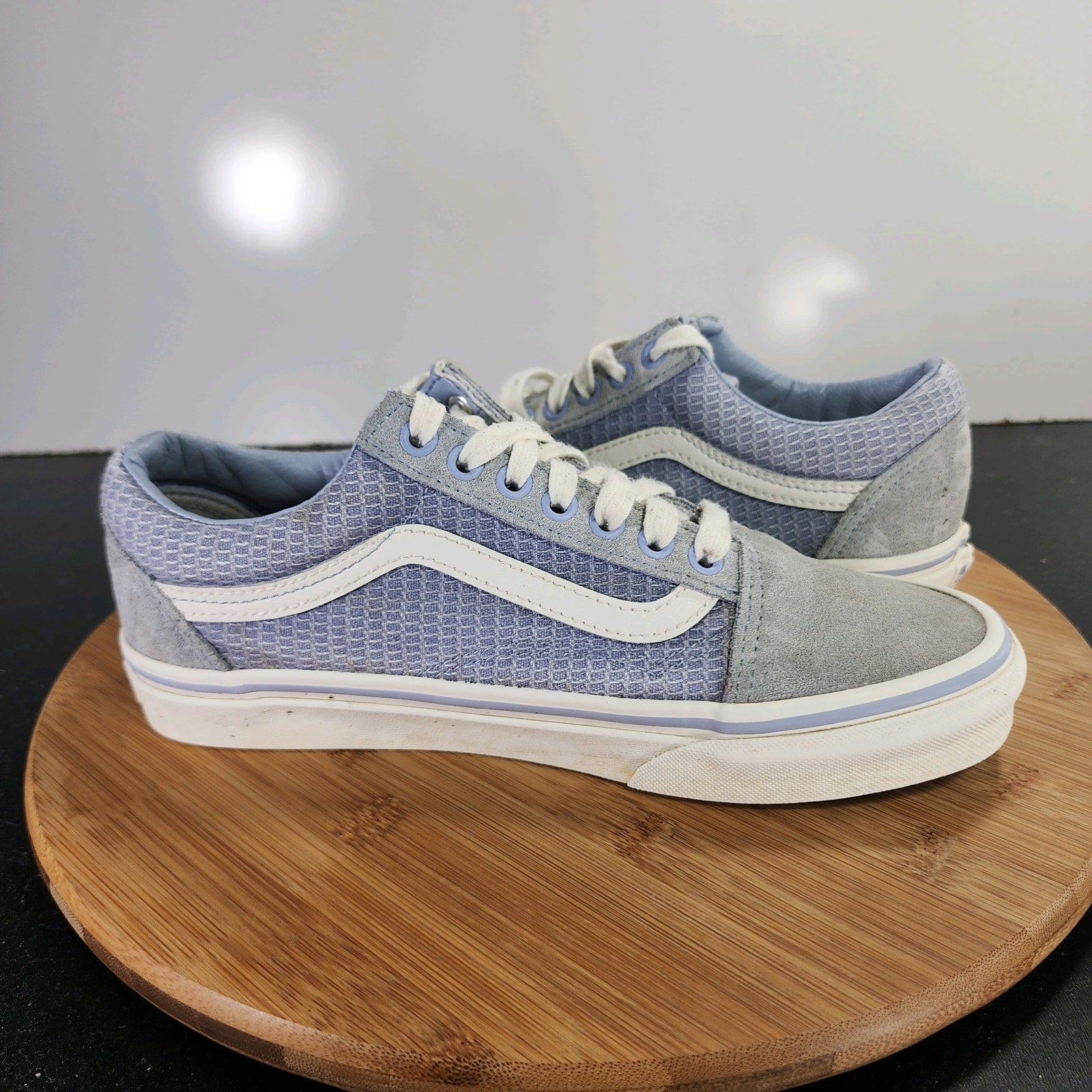 Vans Old Skool Low Sz 8 Womens 009625 Blue Canvas Skateboarding Sneakers Shoes