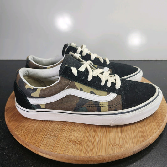 Mens VANS Old Skool Sz 8 009957 Black Canvas Camo Skateboarding Sneakers Shoes