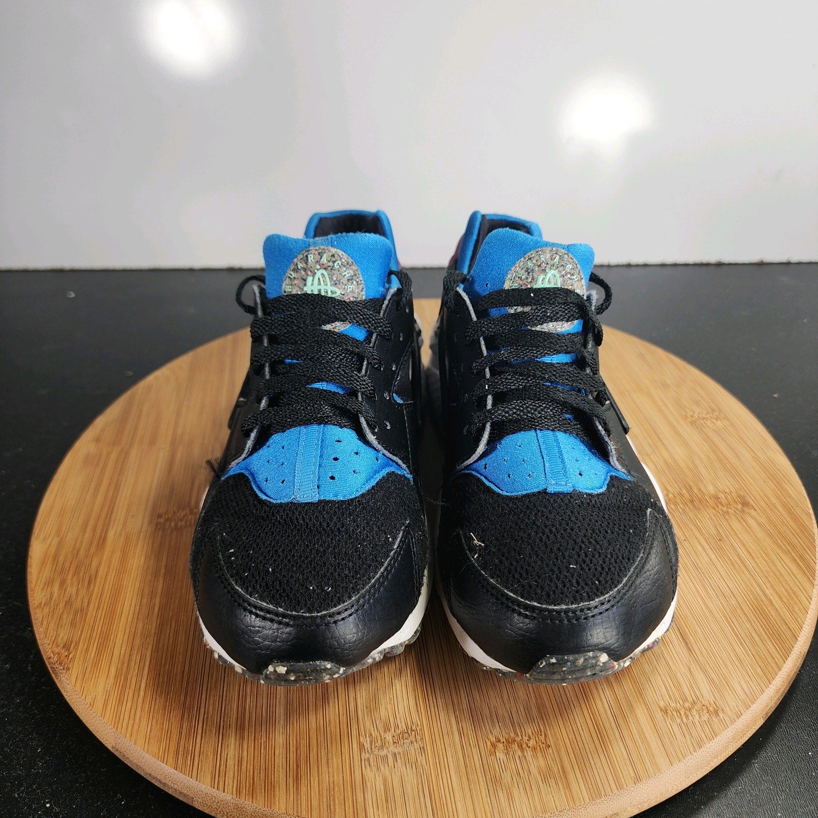 Nike Air Huarache Run Sz 4.5Youth=5.5Womens 009573 Black Mesh Athletic Sneakers