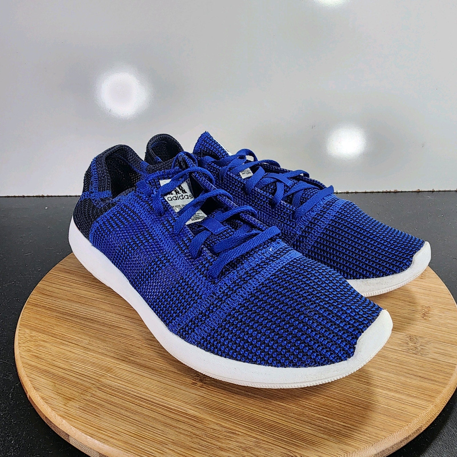 adidas Element Natural Sz 10.5 Mens 009515 Blue Knit Running Training Sneakers