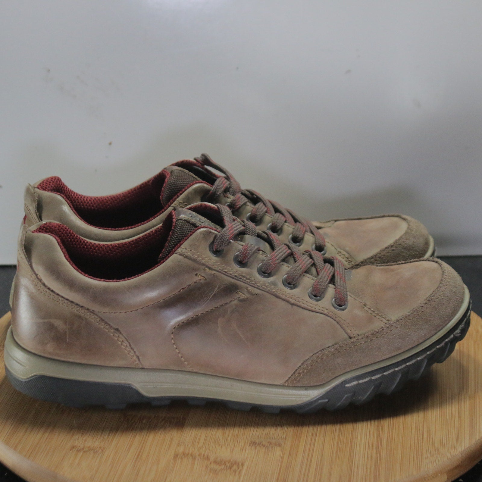 Ecco Receptor Sz 10 Womens 008288 Brown Leather Urban Lifestyle Hiking Sneakers