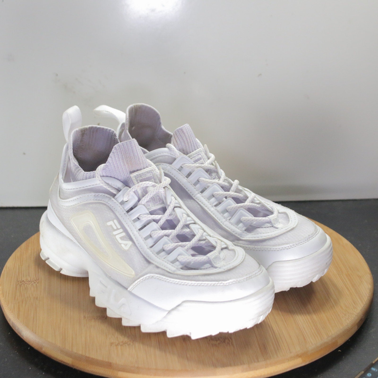 Fila Disruptor II Low Size 8.5 Womens 008199 Clear White Athletic Sneakers Shoes