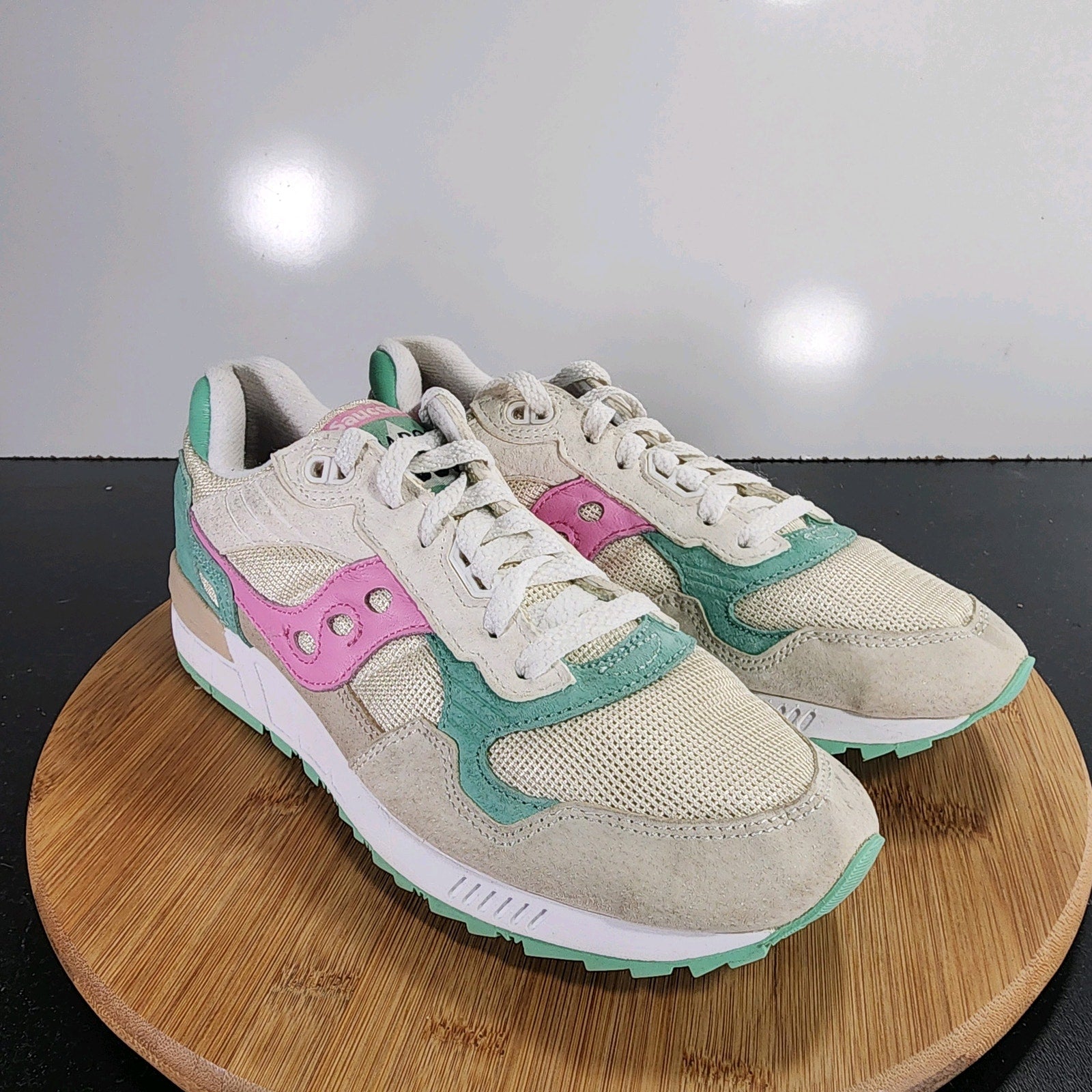 Saucony Shadow 5000 Low Sz 7.5 Mens 009464 Green Pink Lifestyle Running Sneakers