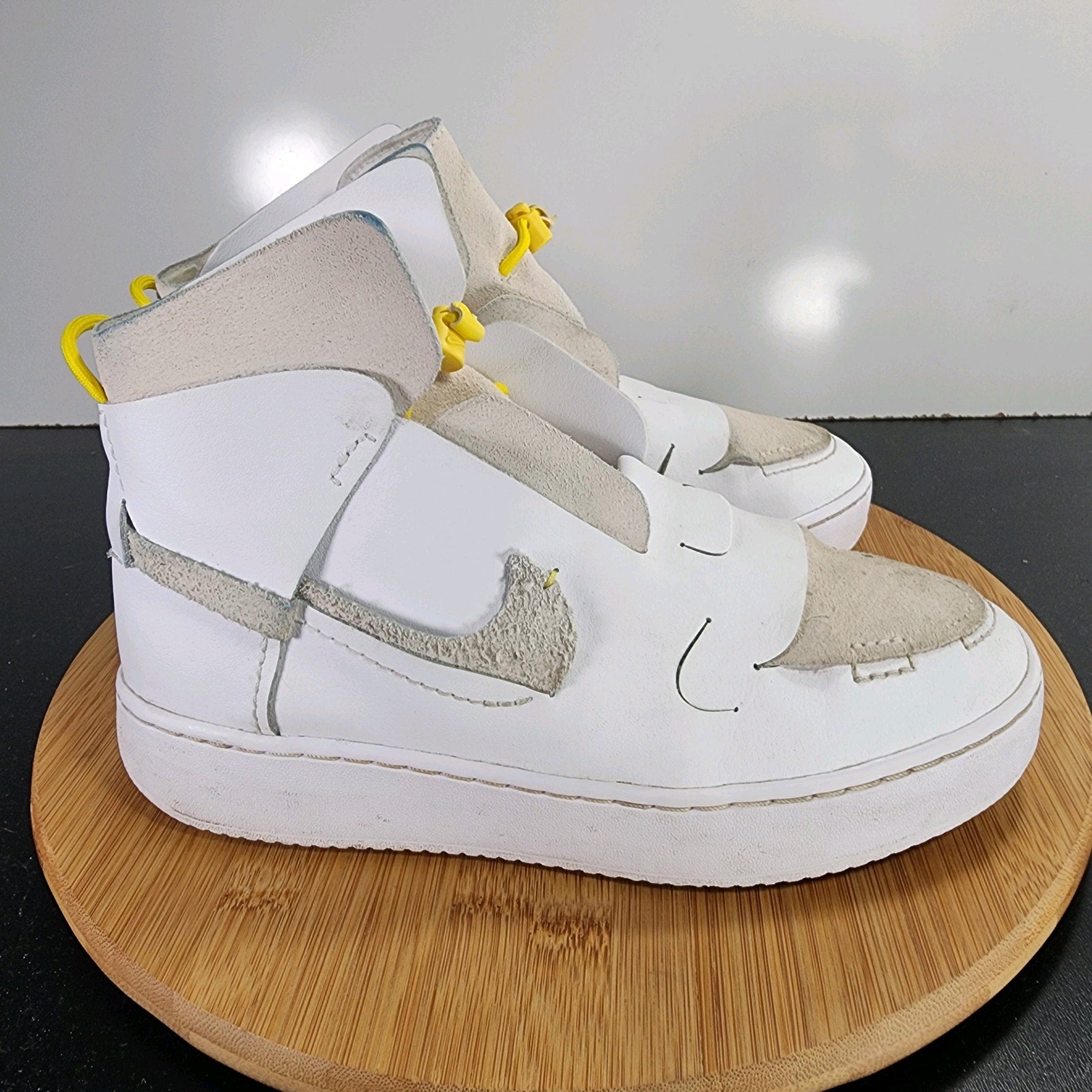 Nike Vandalized LX Mid Sz 8 Womens 009439 White Chrome Yellow Athletic Sneakers