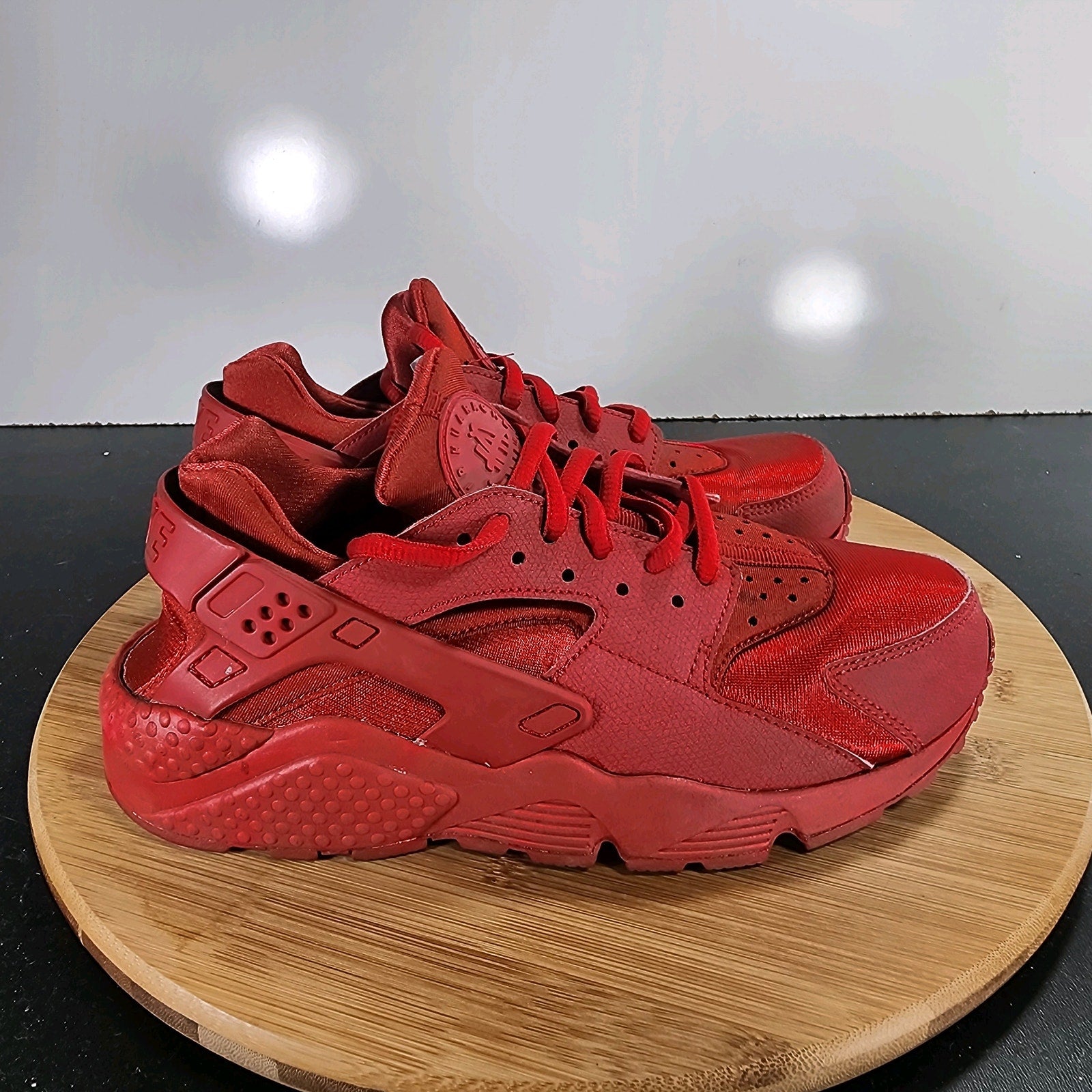 Nike Air Huarache Run Low Sz 7 Womens 009543 All Red Mesh Athletic Sneakers