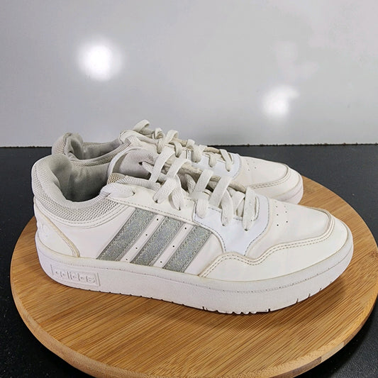 adidas Hoops 3.0 Low Sz 6 Womens 009421 White Gray Basketball Sneakers Shoes