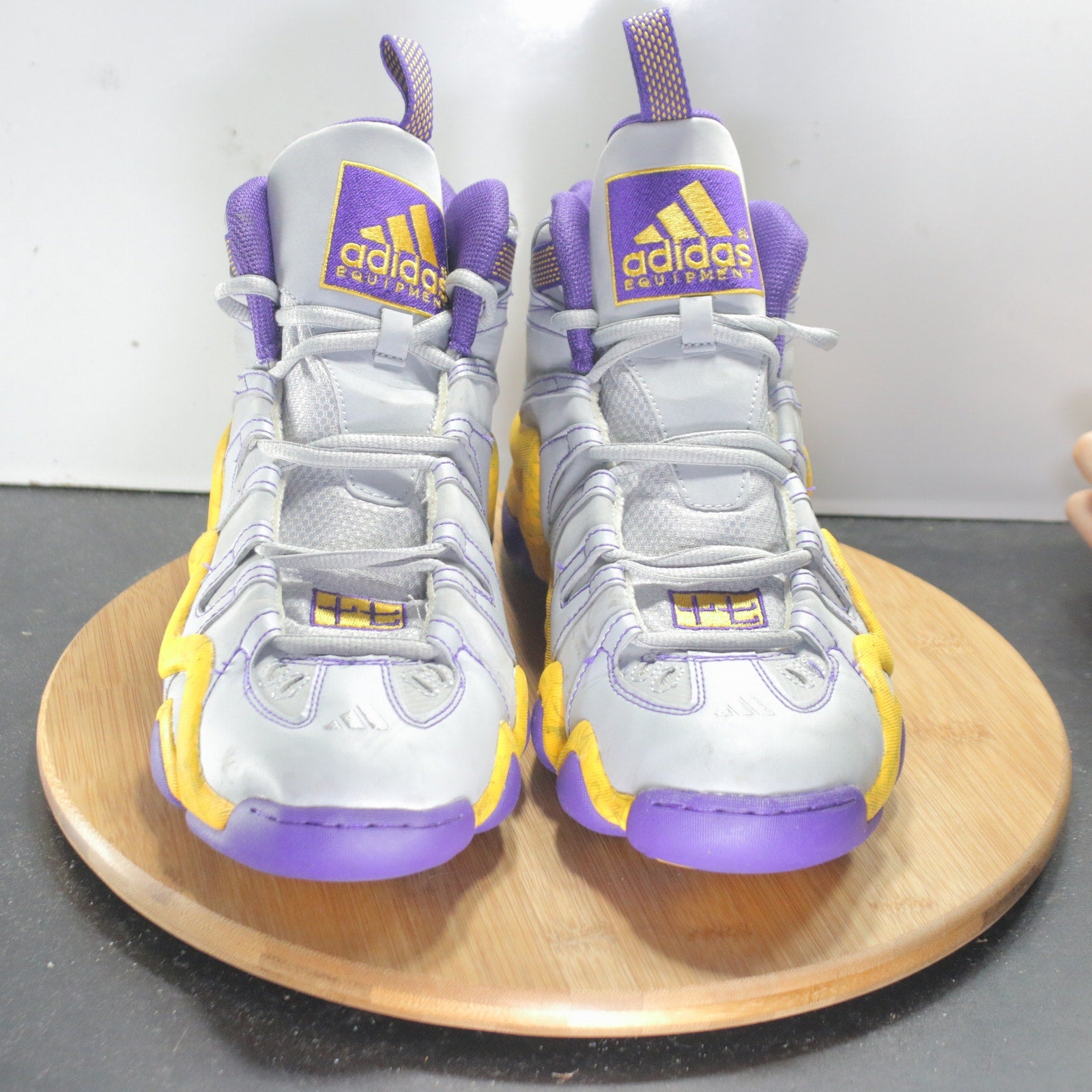 adidas Crazy 8 Mid Size 11 Mens 008624 White Purple Yellow Basketball Sneakers