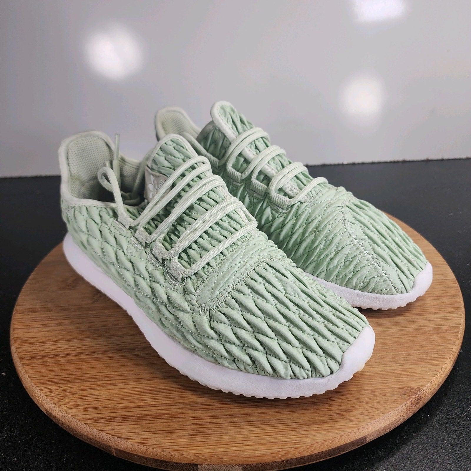 Womens adidas Tubular Shadow Sz 7.5 009821 Green Leather Caual Sneakers Shoes