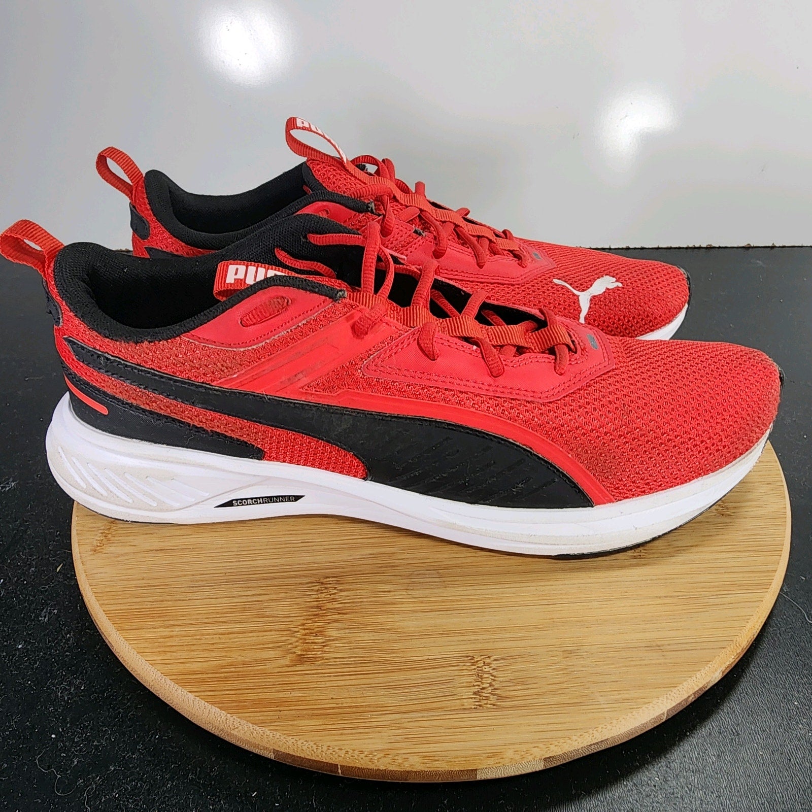 PUMA Scorch Runner Sz 13 Mens 009717 Red Mesh Running Athletic Sneakers Shoes