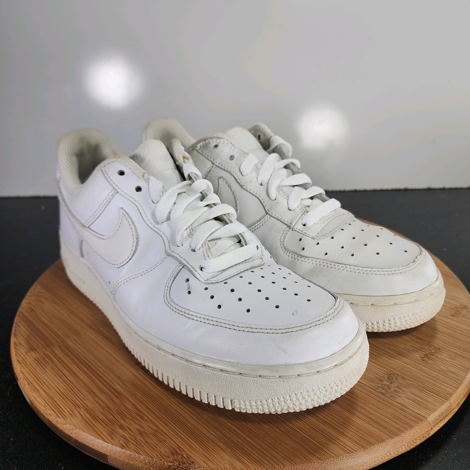 Nike Af1 Air Force 1 Sz 7 Youth=8.5Womens 009593 White Leather Casual Sneakers