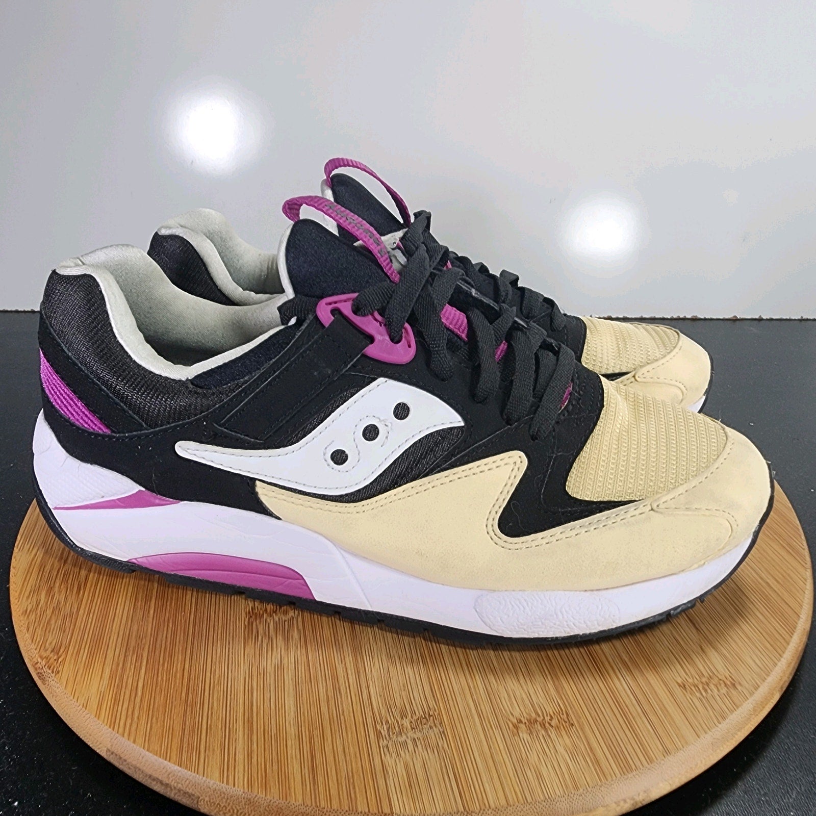 Saucony Grid 9000 Sz 8.5 Mens 009413 Black Cream Purple Running Sneakers Shoes