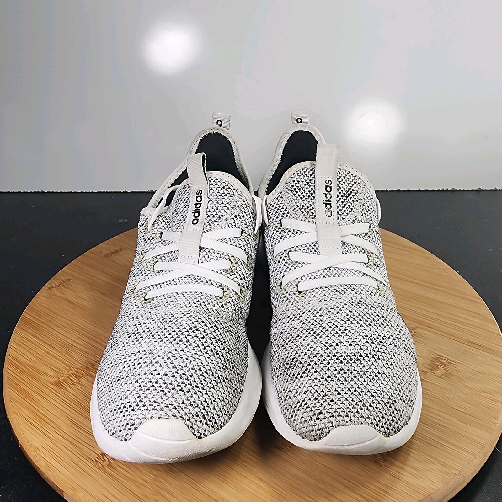 Women's Adidas NMD_R1 Low Sz 6.5 010190 White Gray Mesh Running Walking Sneakers