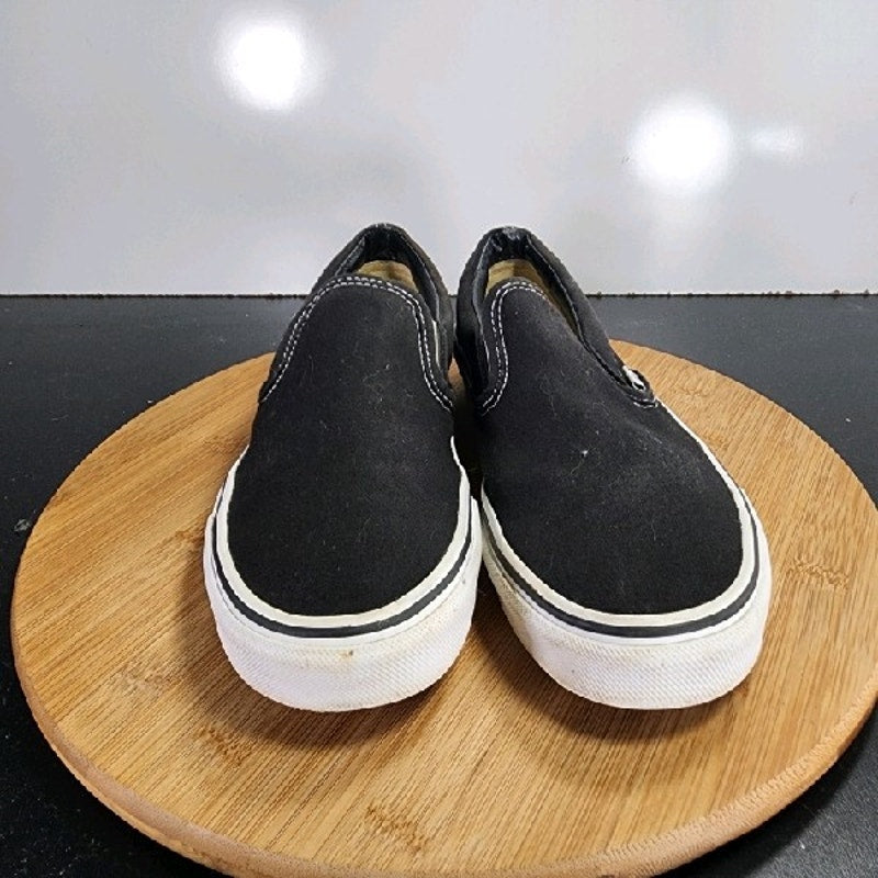 VANS Classic Slip On Sz 8.5 Womens 009159 Black Canvas Skateboarding Sneakers