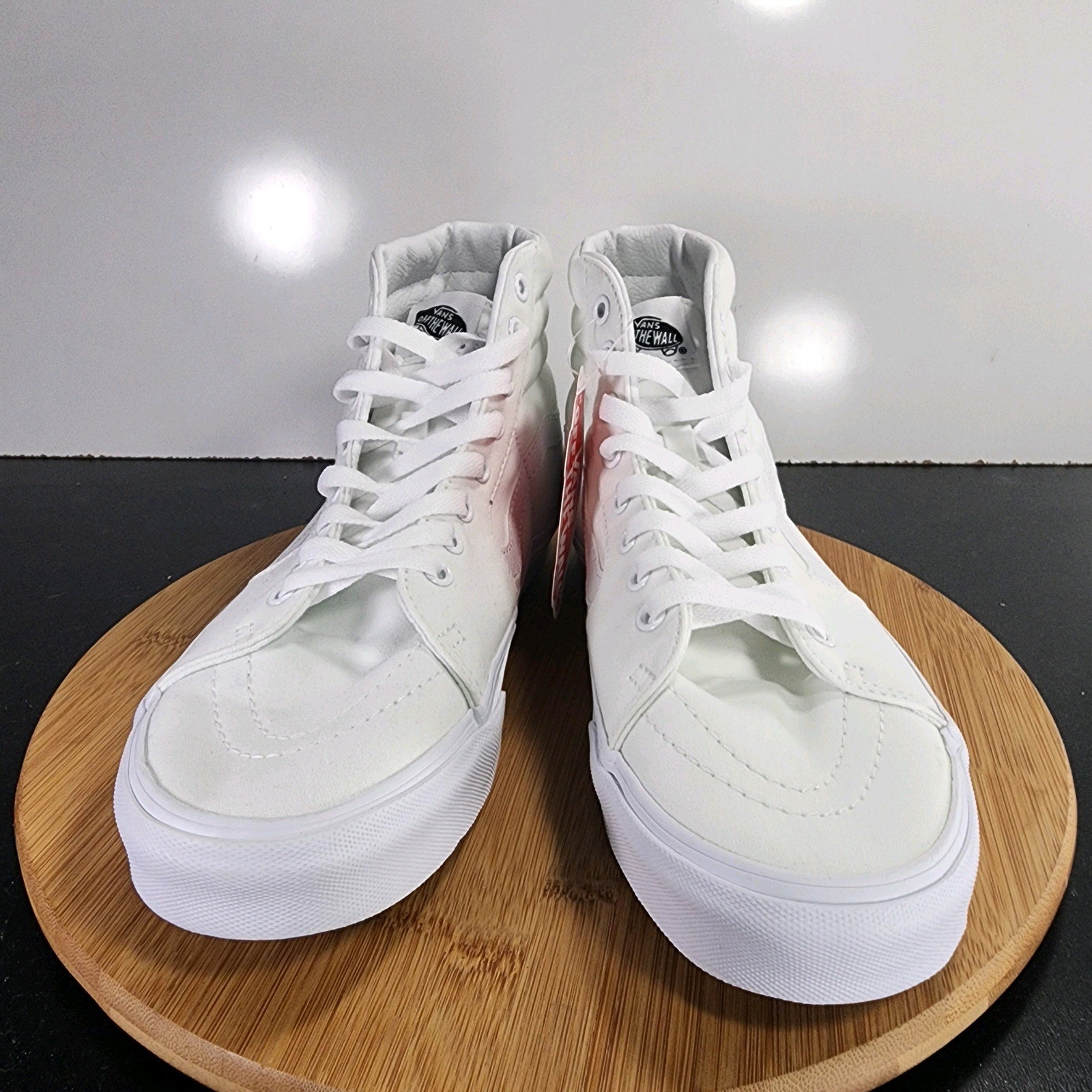 VANS Sk8-High Sz Sz 9.5 Mens 009392 Triple White Canvas Skateboarding Sneakers