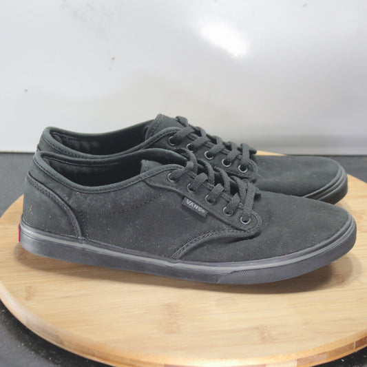 VANS Classic Low Sz 7.5 Womens 008717 Triple Black Skateboarding Sneakers Shoes