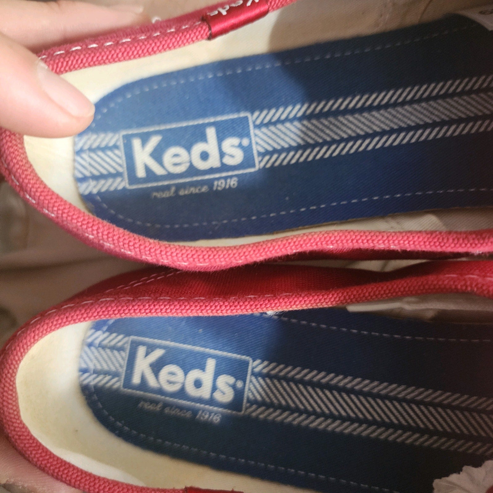 Womens Keds Champion Low Sz 11 009789 Red Canvas Flat Casual Sneakers Shoes