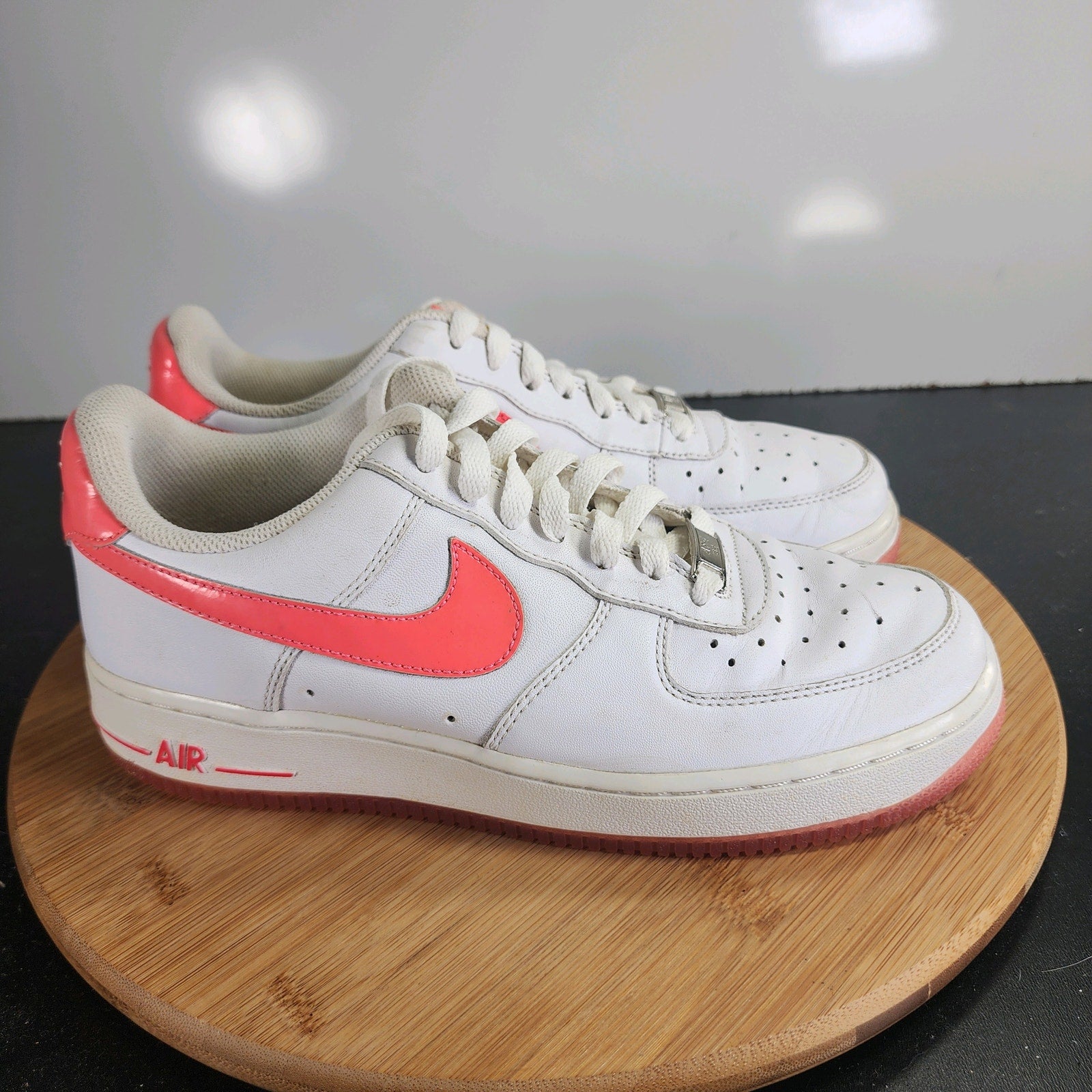 Nike Af1 Air Force 1 Low Sz 8 Womens 009764 White Red Leather Casual Sneakers