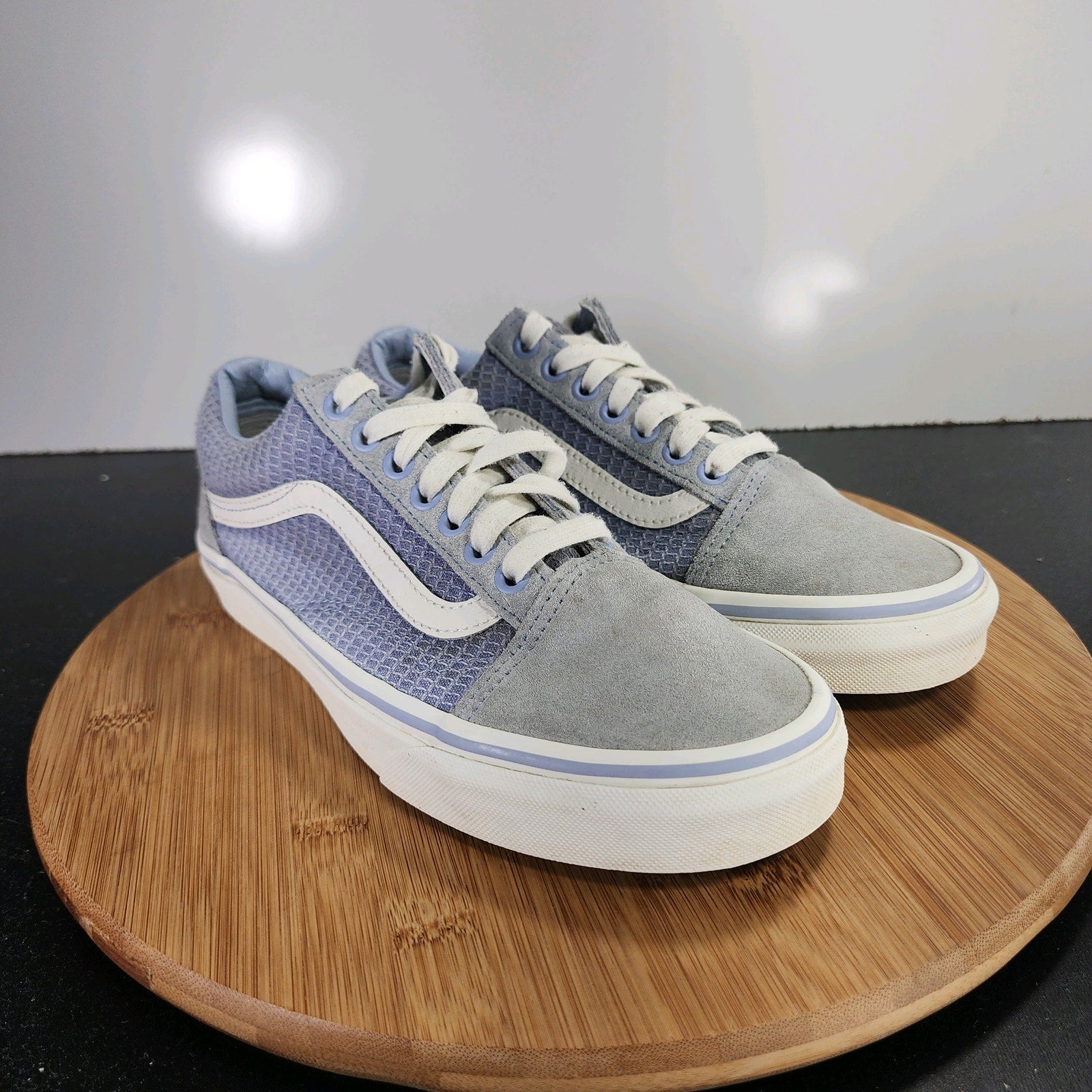 Vans Old Skool Low Sz 8 Womens 009625 Blue Canvas Skateboarding Sneakers Shoes