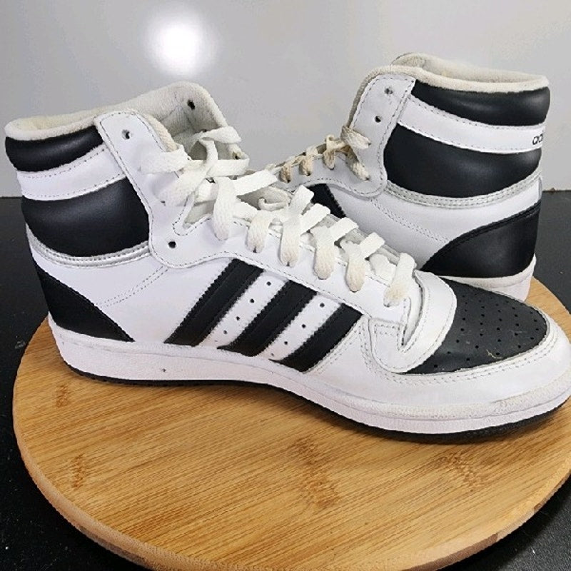 adidas Top Ten Hi Retro Sz 8.5 Mens 009174 Black White Basketball Sneakers Shoes