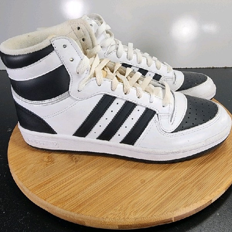 adidas Top Ten Hi Retro Sz 8.5 Mens 009174 Black White Basketball Sneakers Shoes