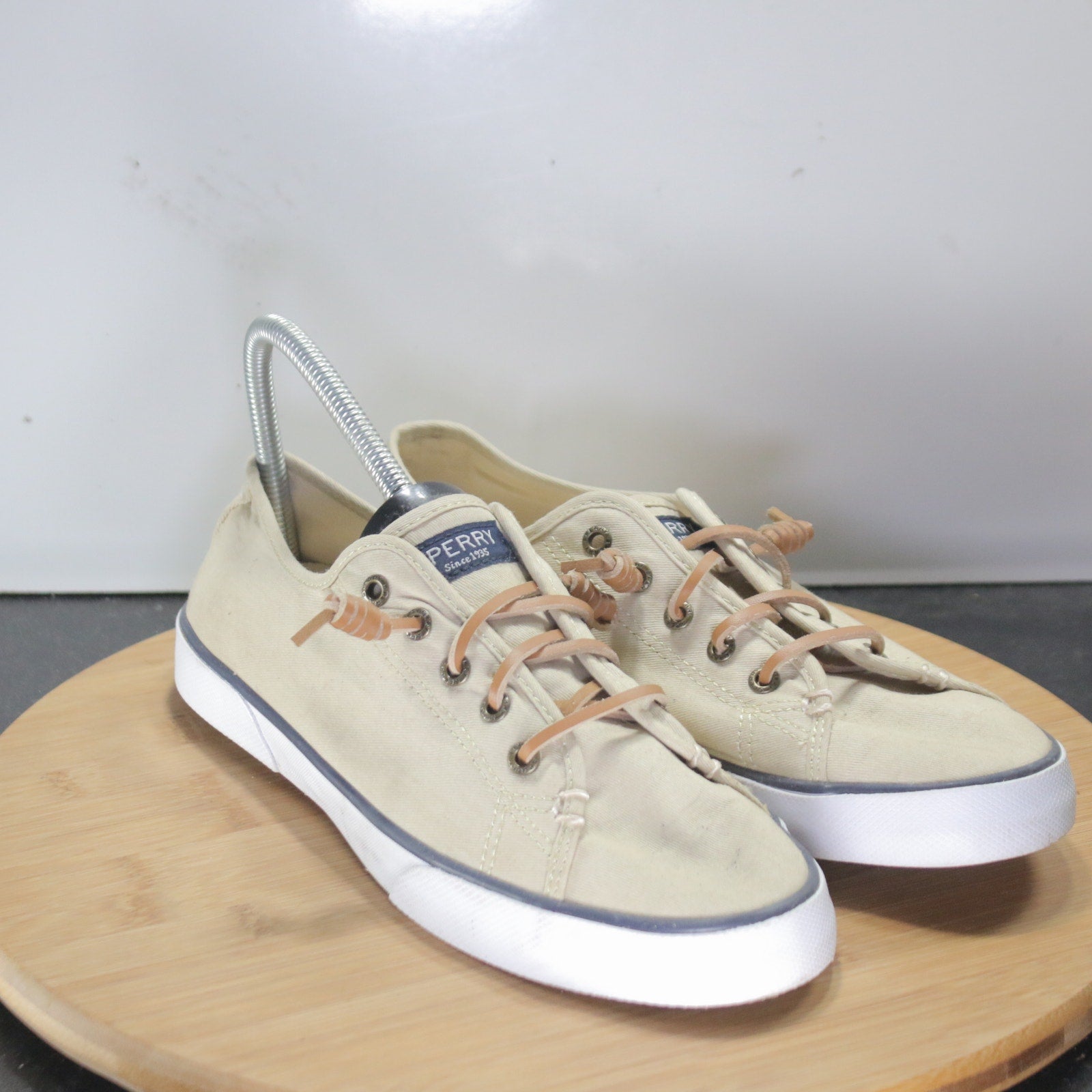 Sperry Top Sider Low Size 9 Womens 008576 Beige White Pier View Casual Sneakers