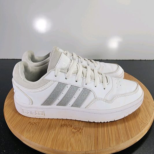 adidas Hoops 3.0 Low Sz 6.5 Womens 009416 White Gray Basketball Sneakers Shoes