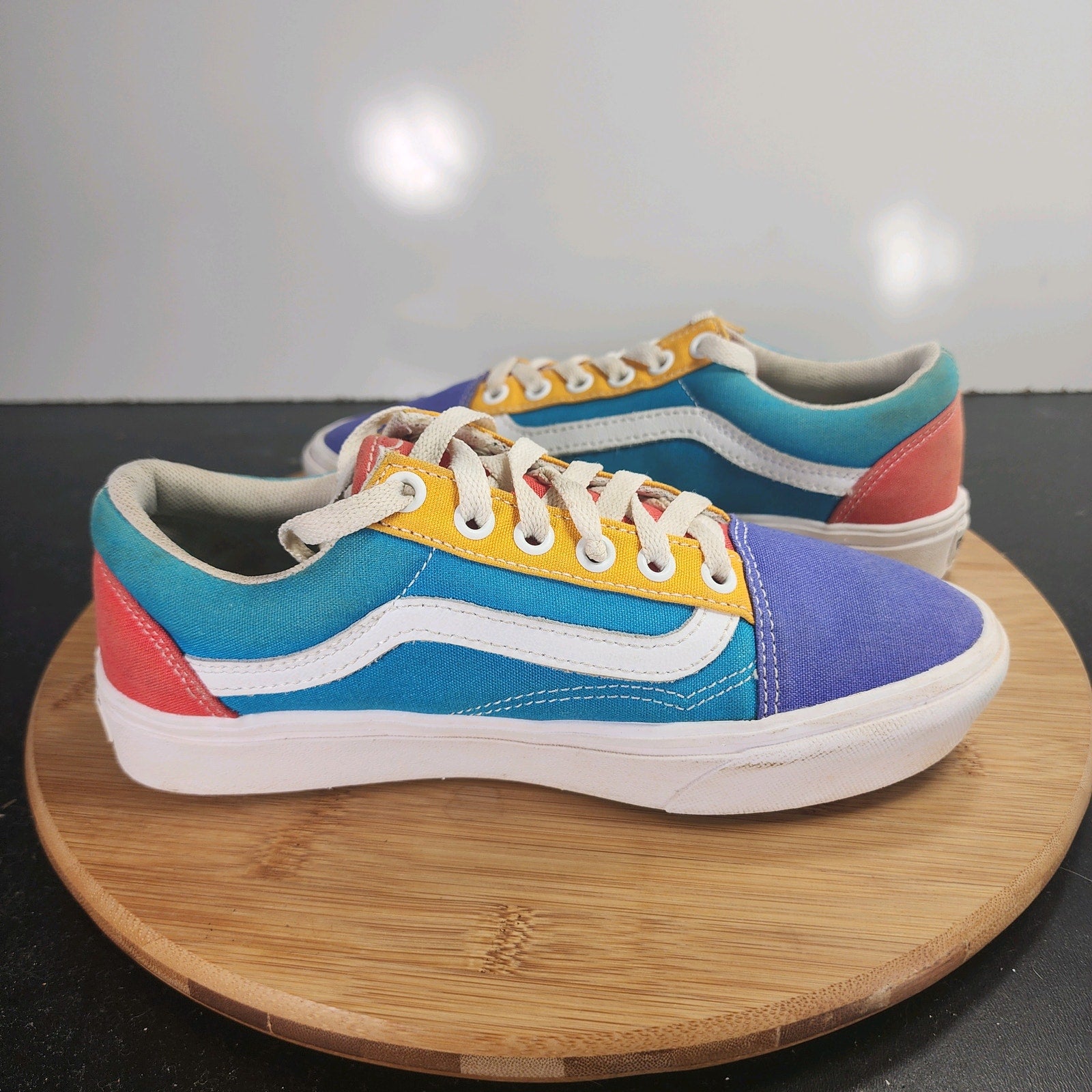 Women's VANS Old Skool Sz 6.5 009983 Blue Canvas Skateboarding Casual Sneakers