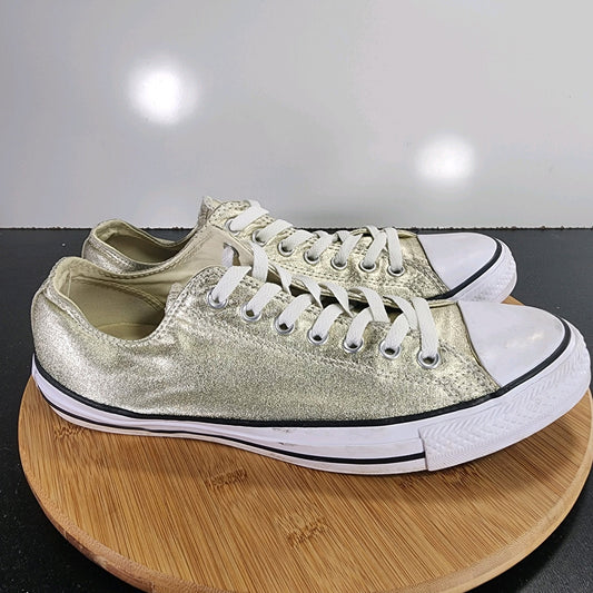 Converse Chuck Taylor All Star Sz 10 Mens 009483 Gold Metallic Canvas Sneakers