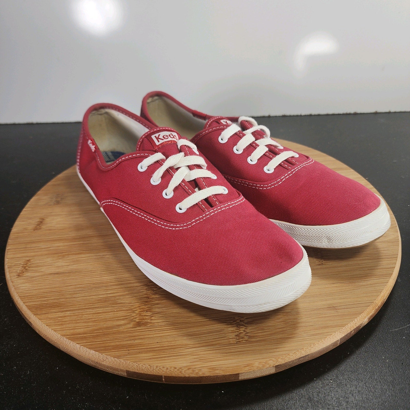 Womens Keds Champion Low Sz 11 009789 Red Canvas Flat Casual Sneakers Shoes