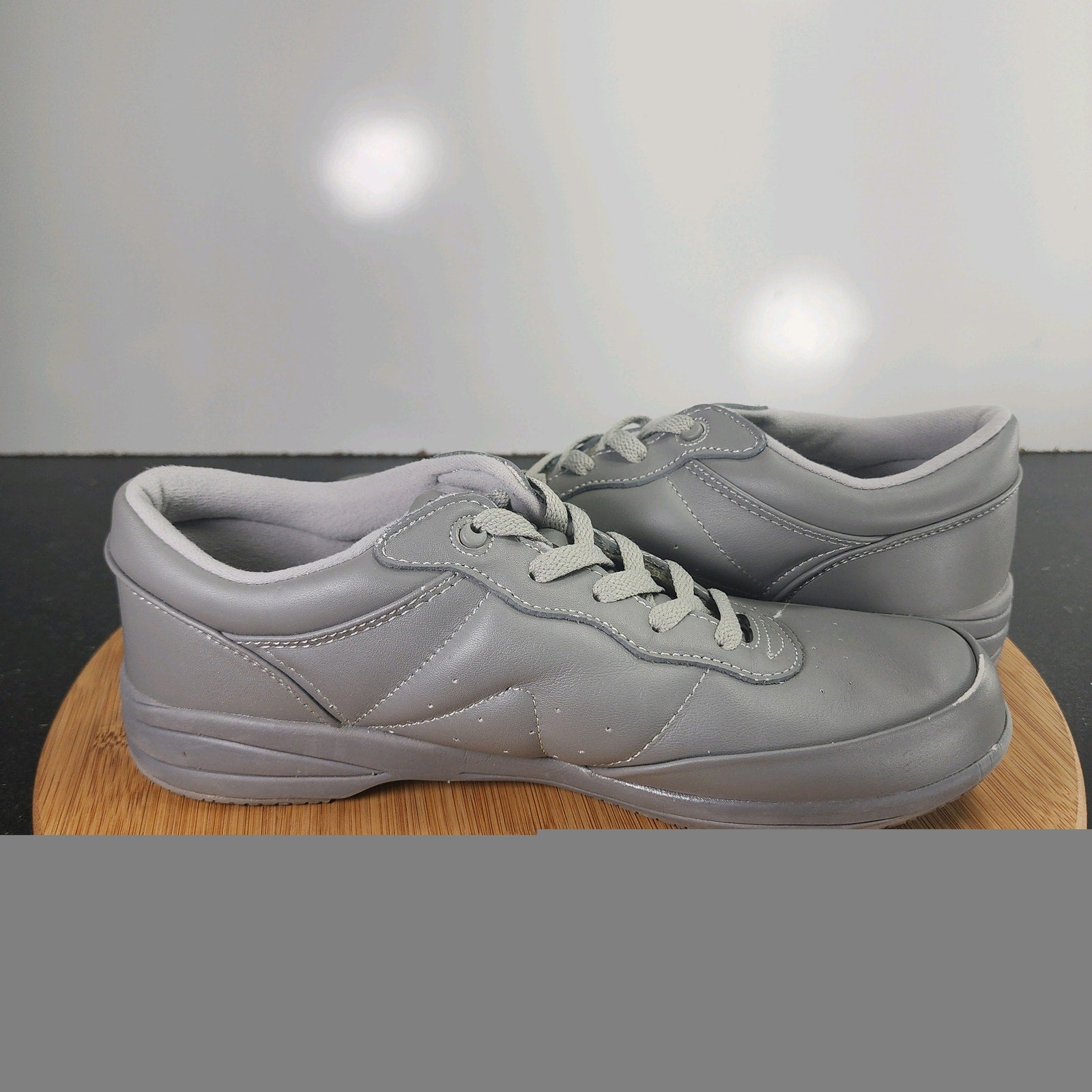 Women's Propet Washable Walkers Sz 9 010174 Grey Leather Walking Sneakers Shoes